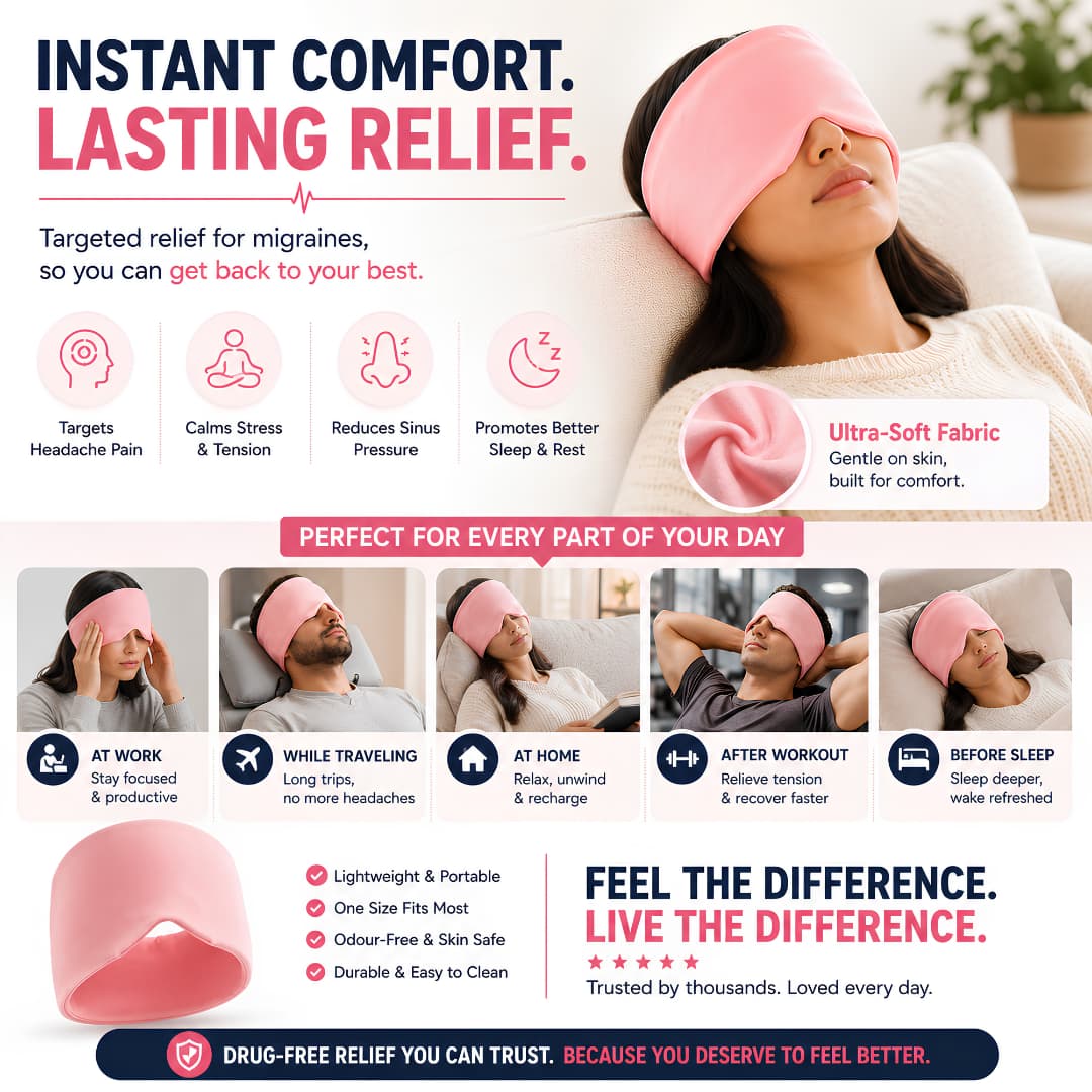 Migraine Relief Cap – Hot & Cold Therapy for Headache & Stress Relief